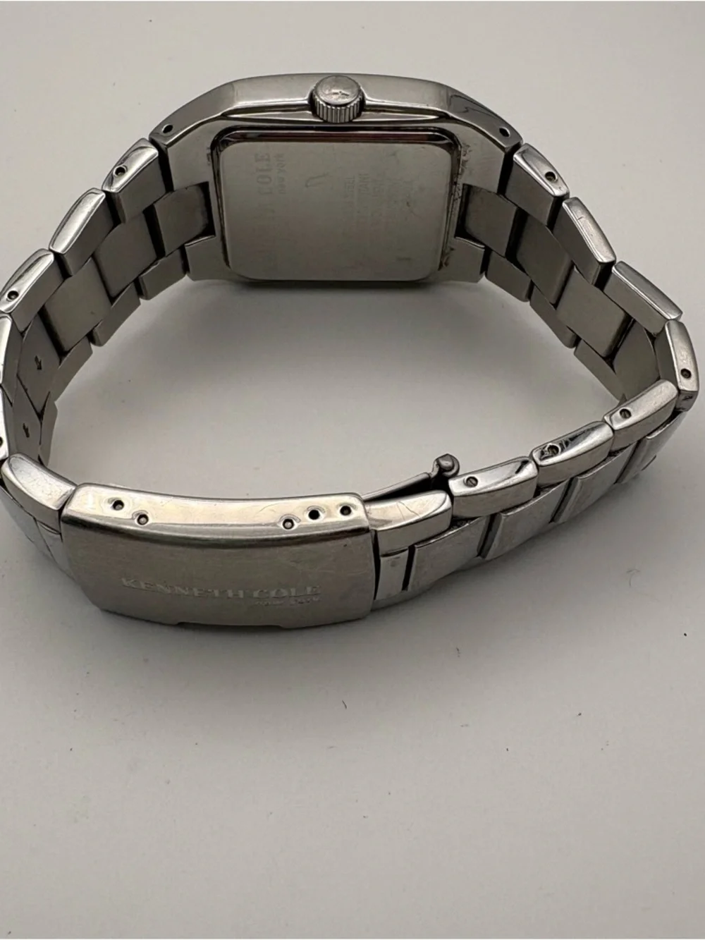 Kenneth‎ Cole Stainless Steel Square Men's Watch Silver Dial with Day Works!